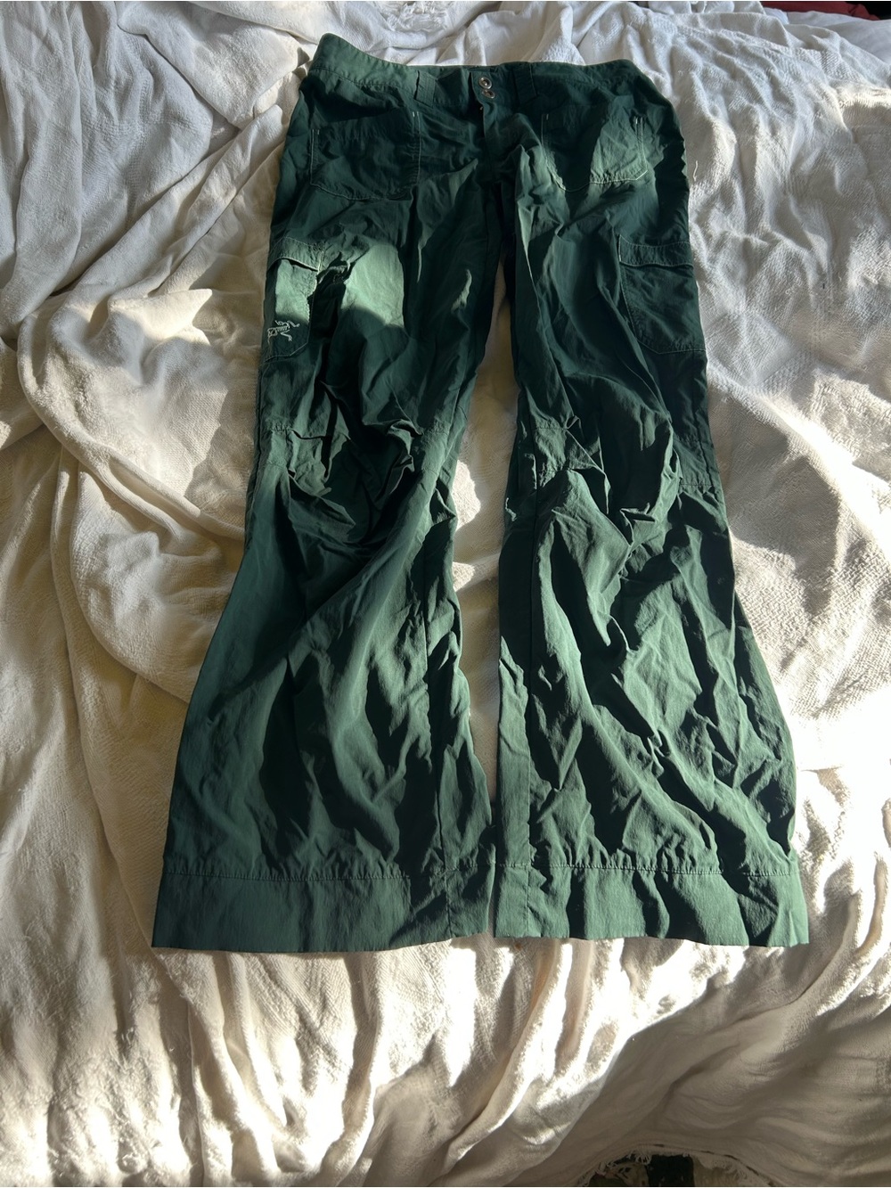 Arcteryx dark green nylon pants. Size 10